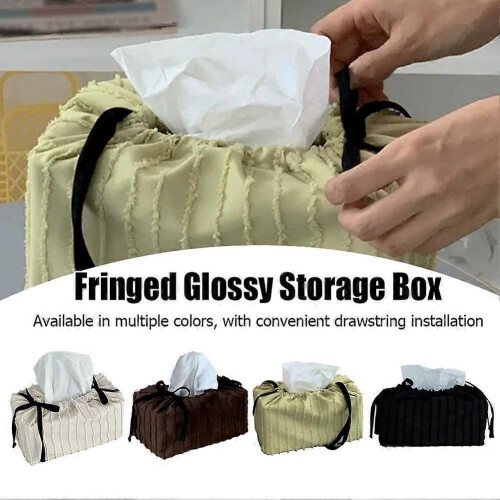 (1pcs, coffeeL) Polyester Tissue Box Cover Small Round/Large Rectangular Decor Home X9R1