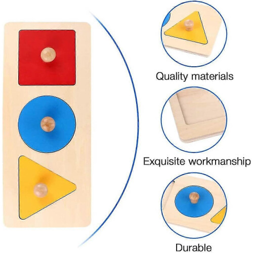Kids Wooden Geometric Grasping Toy Cognitive Learning B Style 1