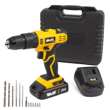 Wolf 20V Combi Drill Driver, Drilling & Driving into Steel Wood, 30Nm, with Battery