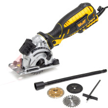 Wolf 89mm Plunge Mini Circular Saw, 705W, Wood Aluminium & Tiles, with Laser Guide
