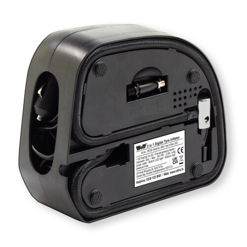 WOLF Wolf Tyre Inflator, 2-in-1 Digital, with LED Work Light, Roadside Tyre Maintenance 1