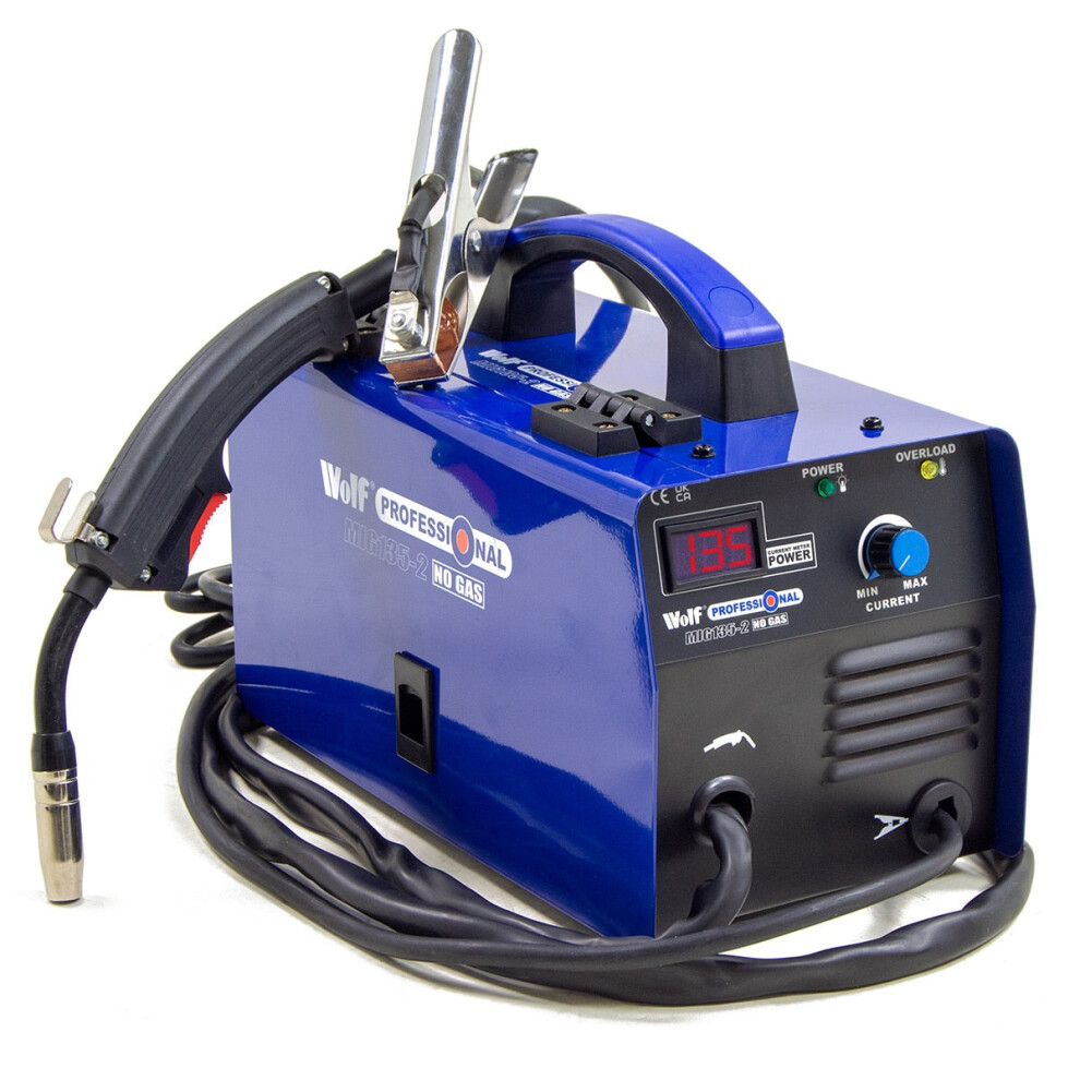 Wolf Mig 135-2 Gasless Welder, Sheet Metal Welding, Site & Workshop Use, 40-130A Dc 5056109059789