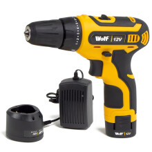 Wolf 12V Drill Driver, DIY & Trade Use, 17+1 Torque, LED Light, 1.5Ah Battery Included