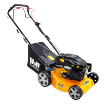Wolf Petrol Lawnmower, 16" / 40cm Working Width, Self-Propelled Lawn Mower, 139cc 4HP Engine, 40L Grass Bag