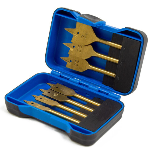 WOLF Wolf Trade 7-Piece Flat Wood Drill Bit Set, Cable Routing, Hex Shank Quick Change 1