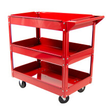 Wolf 3-Tier Heavy Duty Service Cart, Workshop Garage Tool Trolley, 100kg Capacity