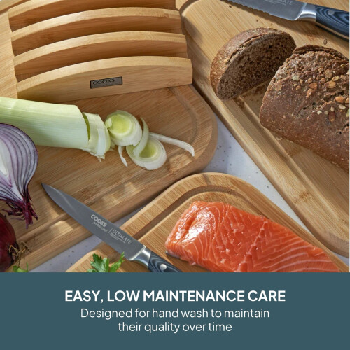 Cooks Professional Cooks Professional 3 Piece Bamboo Chopping Board Set with Stand 2