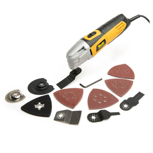 WOLF Wolf Combat Tool 260W Oscillating Multi-Tool, Cutting & Sanding, Extra Accessories 1