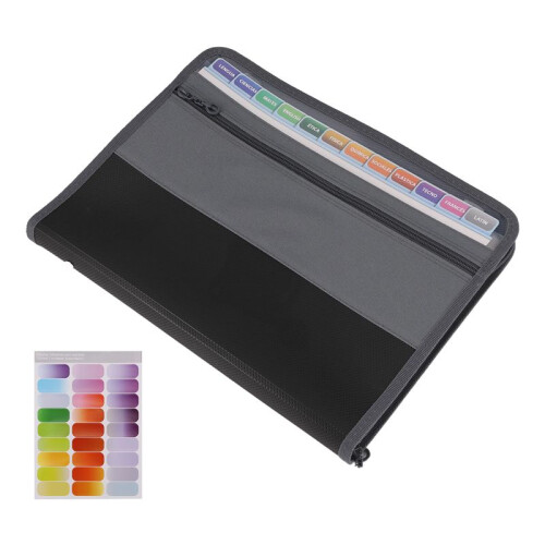 13 Pocket File Folder Storage Rack,File Box Storage Bag,with Zipper, Suitable for A4 Paper, Banknotes,Document Receipt A 1