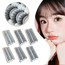 (Y6/10 pairs) False Eyelashes 10 Pairs False Eyelashes Natural Little Demon Eyelashes