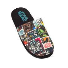 (7 UK-8 UK, Black) Star Wars Mens Comic Slippers