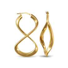 Jewelco London 14k Gold-plated Sterling Silver Fig. of eight Hoop Earrings - Ladies - AER031-GP