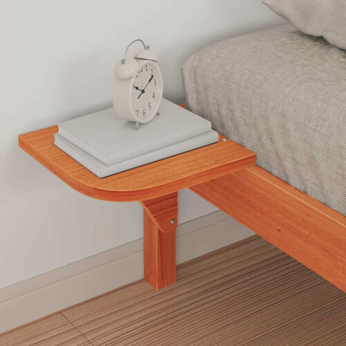 VidaXL vidaXL Bed Frame with Side Tables Wax Brown 80 x 220 cm 2