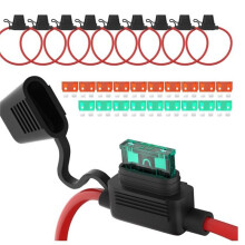 12AWG Inline Fuse Holder, ATO/ATC in Fuse Holder with 30 Amp & 40 Amp Medium Blade Fuse for Marine Car Automotive