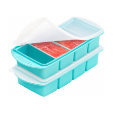2pcs Silicone Freezer Tray with Lid, 4 Compartments Mould for Soup Sauce Broth