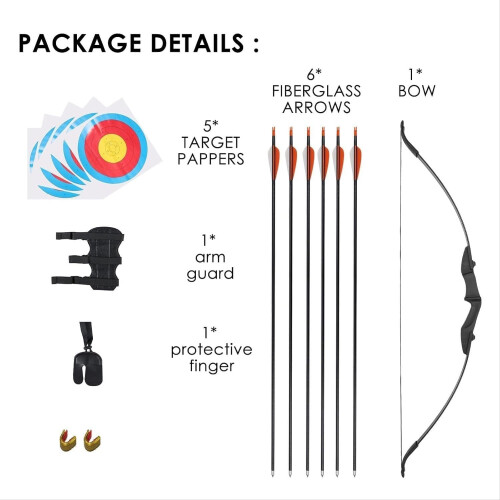 Archery 40LBS Recurve Bows Archery Set Survival Longbow for Target Practice 1