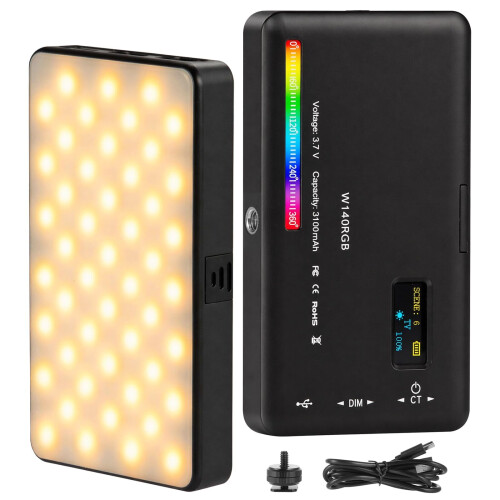 Portable Dimmable RGB LED Video Light Panel Fill Light For Photography Camera