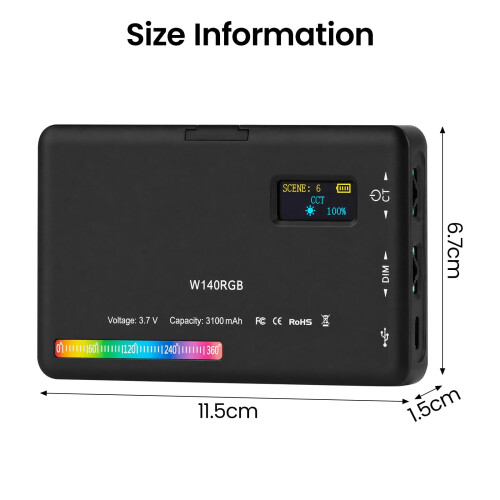 Portable Dimmable RGB LED Video Light Panel Fill Light For Photography Camera 1