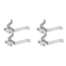 4X Support Mural Double Robuste pour Mât D'Antenne TV avec Supports et Tire-Fonds