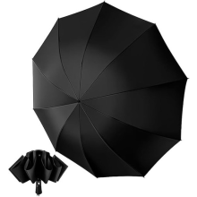 Umbrella Windproof Strong Travel Compact Automatic Folding Umbrellas BLACK