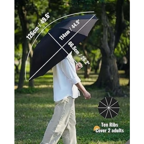 Umbrella Windproof Strong Travel Compact Automatic  Folding Umbrellas BLACK 2