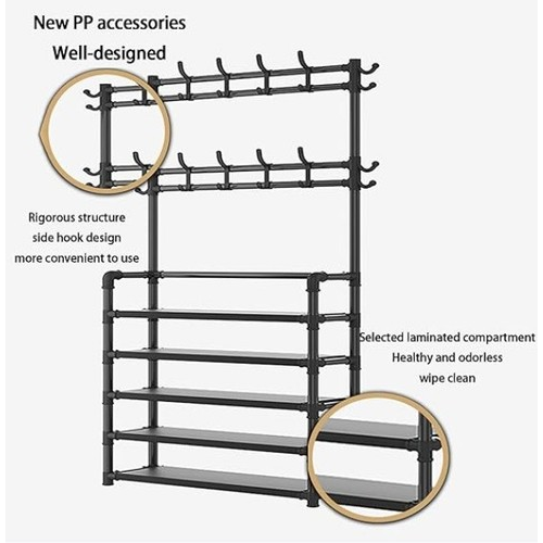 Multi functional shoe and hat rack for home. Easy to install, practical, strong 2