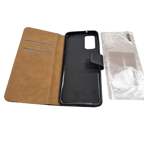 PU Leather Phone Case For Samsung S20 Plus Black with Card Slots
