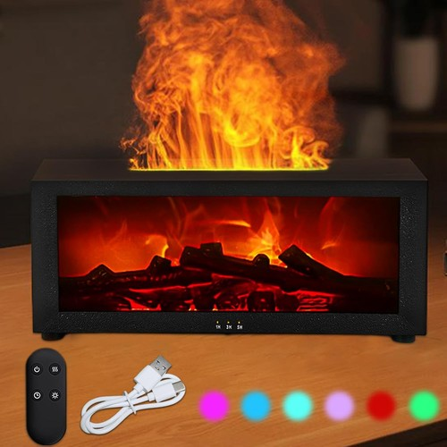Essential Oil Flame Effect Diffuser,Home Aromatherapy, Air Humidifier LED Light 1