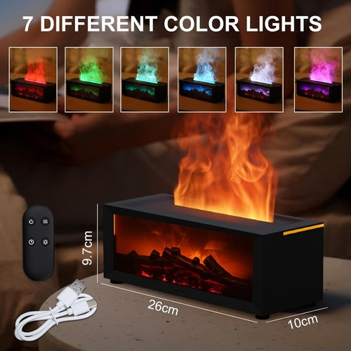 Essential Oil Flame Effect Diffuser,Home Aromatherapy, Air Humidifier LED Light 2