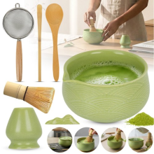 7X Matcha Making Tool Set Bamboo Tea Whisk Tea Scoop Bowl Ceramic Tea Whisk Kit