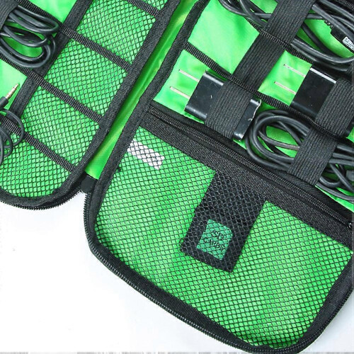 Durable Travel Digital Pouch Organizer for Electronics 2Pcs Blue Waterproof Cable Sack 2