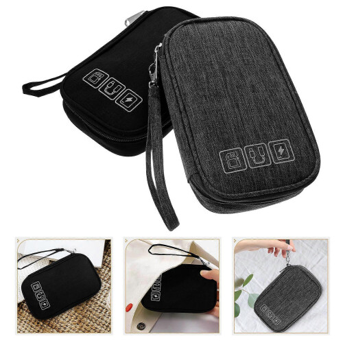 Electronic Organizer Sack for Data Cable Storage 4PCS Travel Digital Cable Pouch 2
