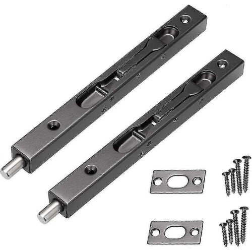 Fechadura de porta oculta, trava de ferrolho em aço inoxidável 304, 15 cm (6 polegadas), 2 peças 1