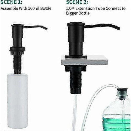 Distributeur de savon pour évier de cuisine, capacité de 500 ml, utilisation à une main 1