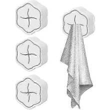 Crochets porte-serviettes robustes, lot de 4, en silicone flexible avec motif en croix, antidérapants.