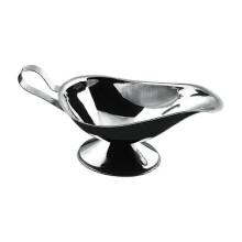 Saucière robuste en acier inoxydable, 30 cl, avec poignée, couleur argent