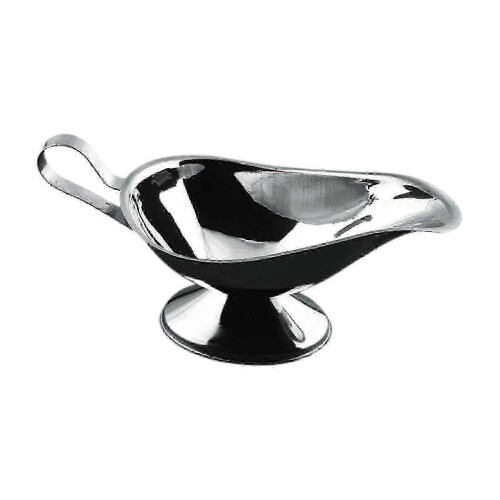 Saucière robuste en acier inoxydable, 30 cl, avec poignée, couleur argent