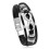 Pulseira masculina de couro, 20,5 cm de comprimento, couro resistente com fivela. 4