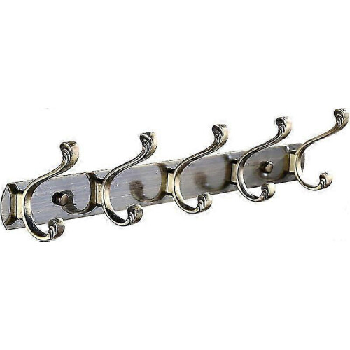 Wall Hooks, 5-piece Kit Double Hooks, Rustproof, Load-bearing Capacity of 30kg