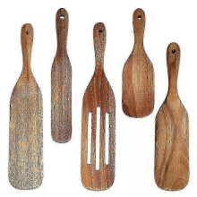 Efficient Wooden Spatula Set,Teak Spurtles Kitchen Accessories for Cooking, Wooden Kit of 5 Gift