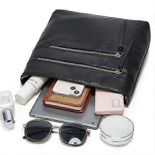 Reliable Retro Shoulder Sack with Adjustable Belt and Multi-zipper Design 2