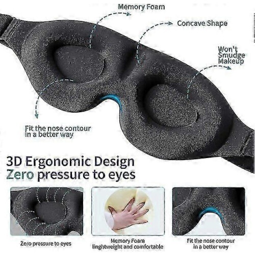 Sleep Eye Mask with Memory Foam Lining, One Size Fits All 1
