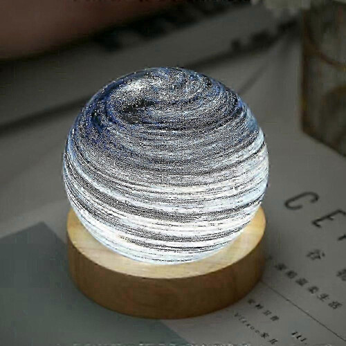 Luminária de mesa Planeta Elegante, Presente de Aniversário Decorativo e Sofisticado - 8cm com Plugue 2