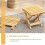 Durable Wood Small Square Folding Side Table Portable Beach Table Wine Table Stool-28X26cm-Light Yellow 4