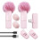 Microfono lavalier portatile rosa, 2 microfoni e 1 ricevitore per cellulare, computer, streaming live e registrazione. 1