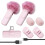 Microfono lavalier portatile rosa, 2 microfoni e 1 ricevitore per cellulare, computer, streaming live e registrazione. 2
