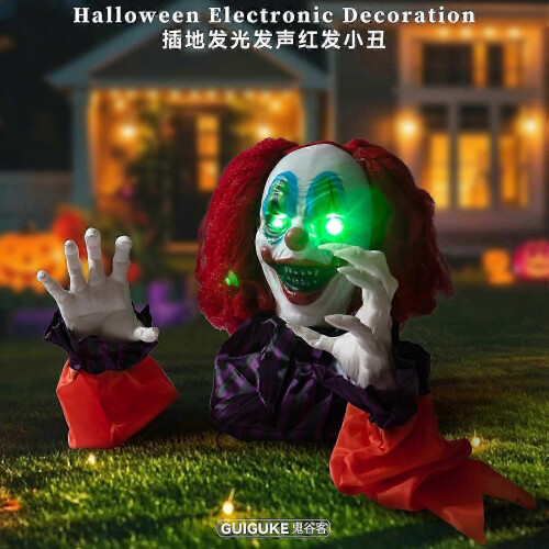 Décorations de clowns à commande électrique, en plastique, référence 7868, décorations pour maison hantée 2