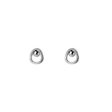 Geometric Hollow Earrings, Women's S999 Sterling Silver Minimalist Style Versatile Student Simple Jewelry