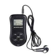 Robusta radio FM stereo tascabile, con ricerca automatica delle stazioni, portatile e facile da usare con gli auricolari.