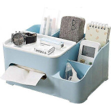 Caixa organizadora de mesa para artigos de papelaria e lenços de papel, antiderrapante e espessa, adequada para diversas ocasiões.